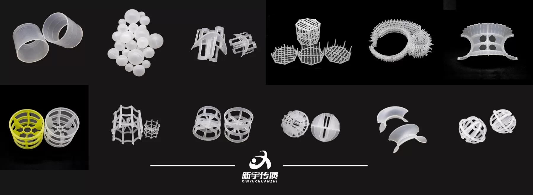 塑料散堆填料结构及气液接触示意