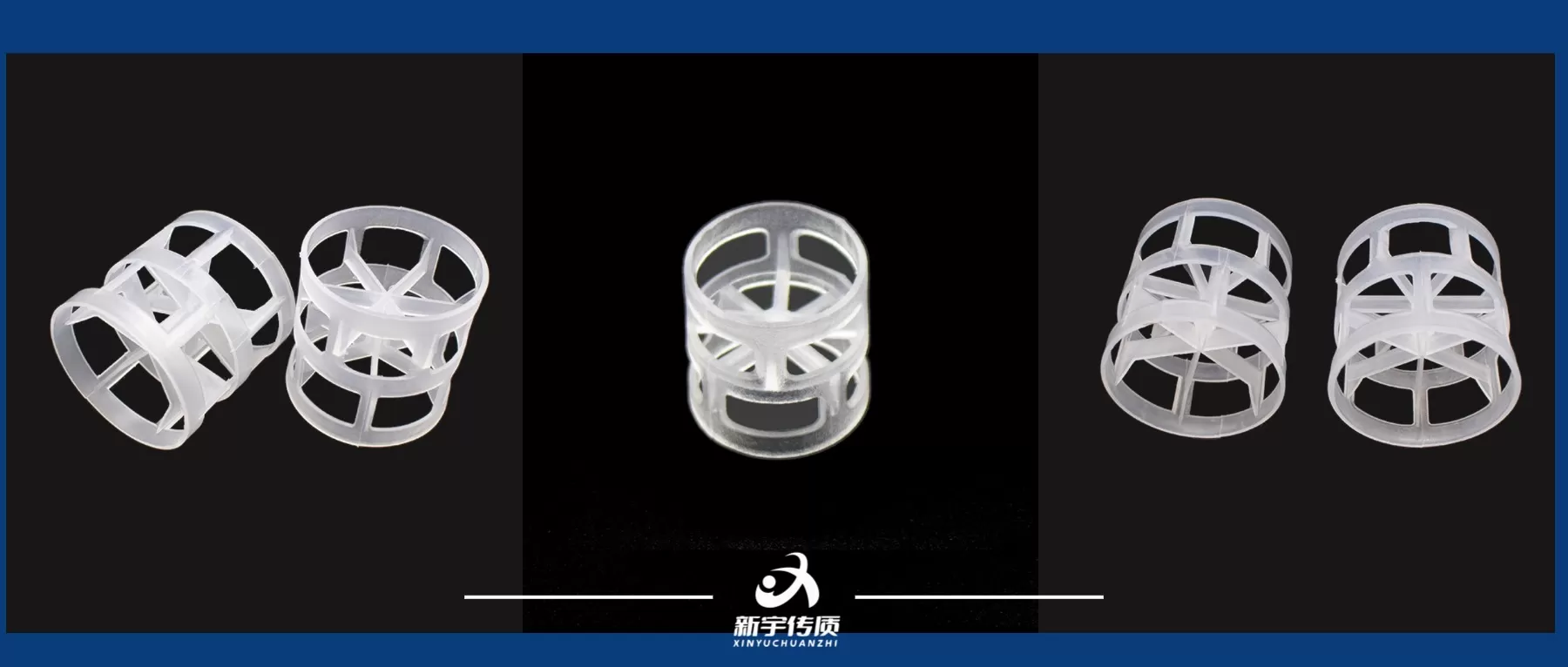 不同规格PP鲍尔环对比展示